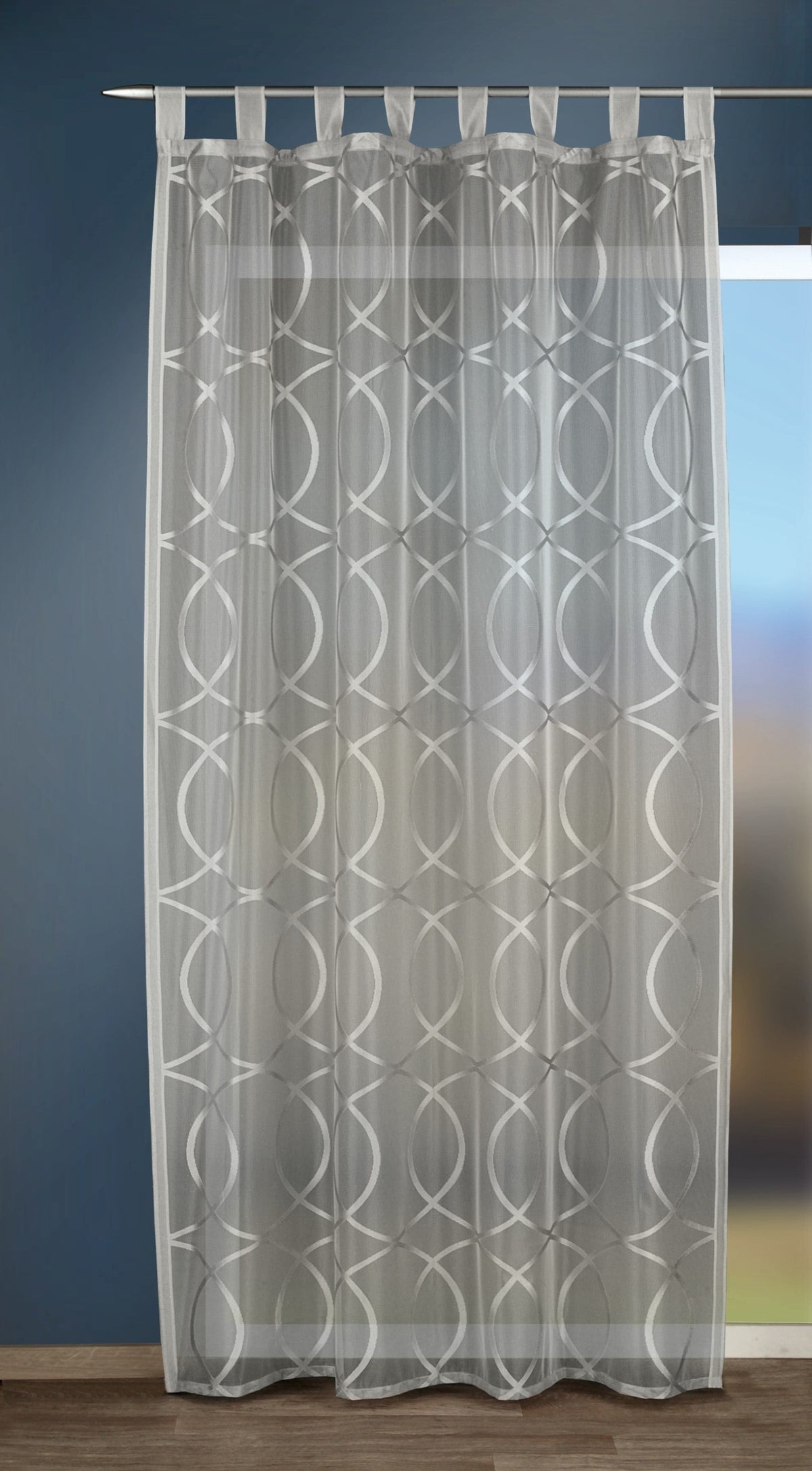 Schlaufenschal Rondo silber von Albani - Vorhang mit Schlaufen  und Gardinenband