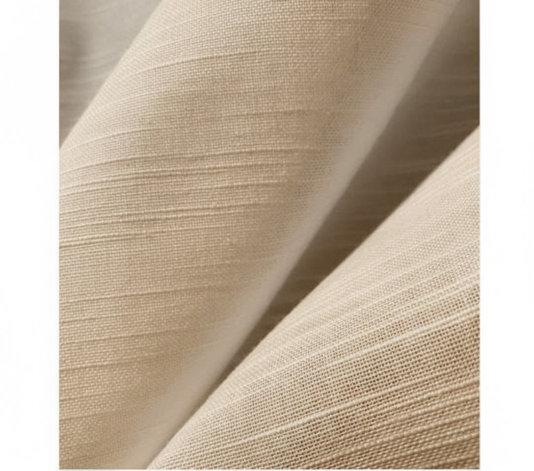Nahaufnahme Fertigschal Warris beige von Albani - Vorhang mit verdeckten Schlaufen