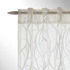 Detailansicht Fertigschal "Berkanan" beige von Albani - Vorhang mit verdeckten Schlaufen und Gardinenband