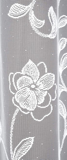 Detailbild Jacquard Sockelstore weiß von Albani - Wohnzimmer Gardine mit Kräuselband
