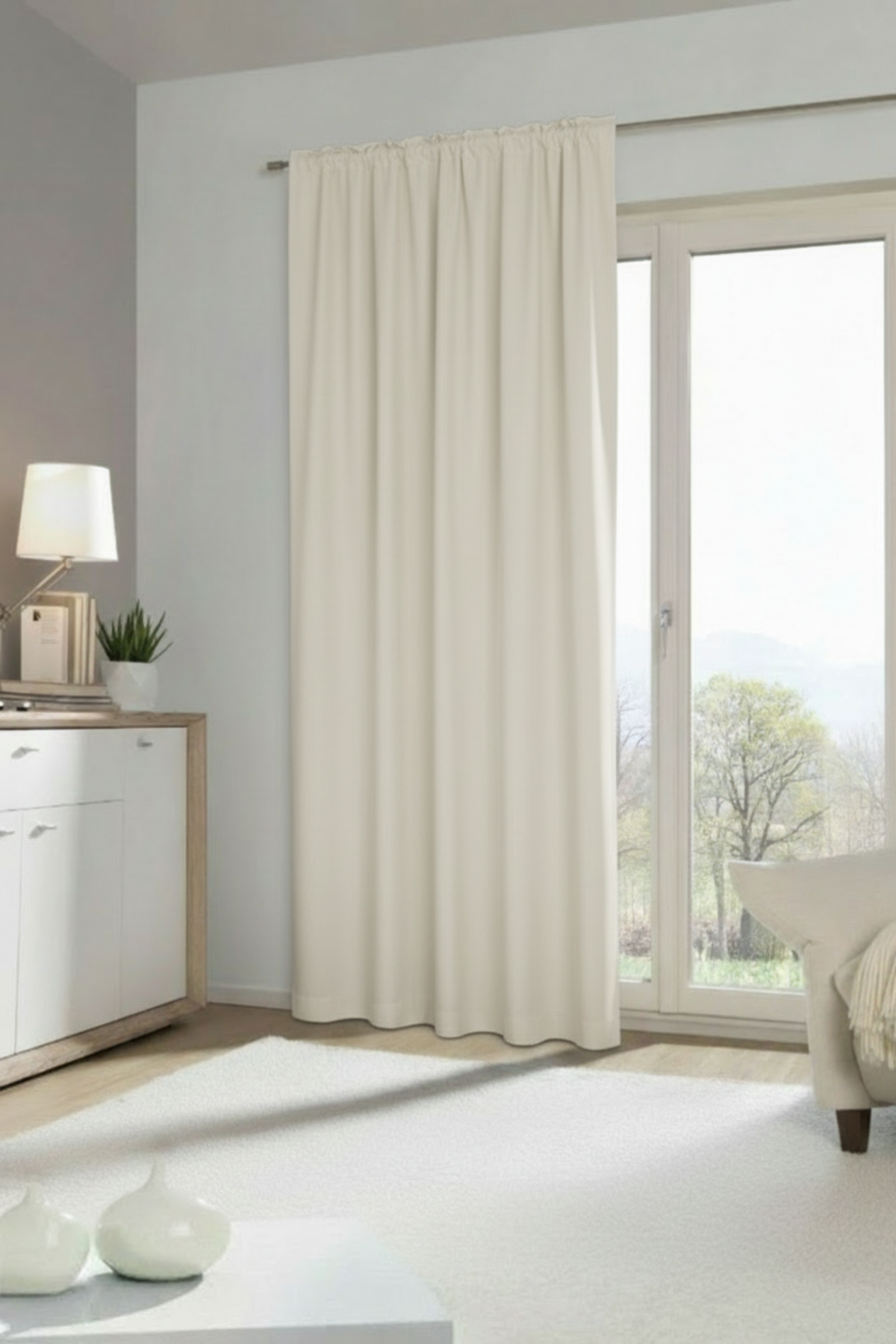 Fertigschal Dagaz beige von Albani - Vorhang mit verdeckten Schlaufen