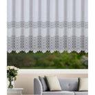 Fensterstore Nela weiß von Albani - mit Gardinenband, elegante Gardine für Wohnzimmer und Schlafzimmer