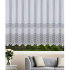 Fensterstore Nela weiß von Albani - mit Gardinenband, moderne Gardine für Wohnzimmer