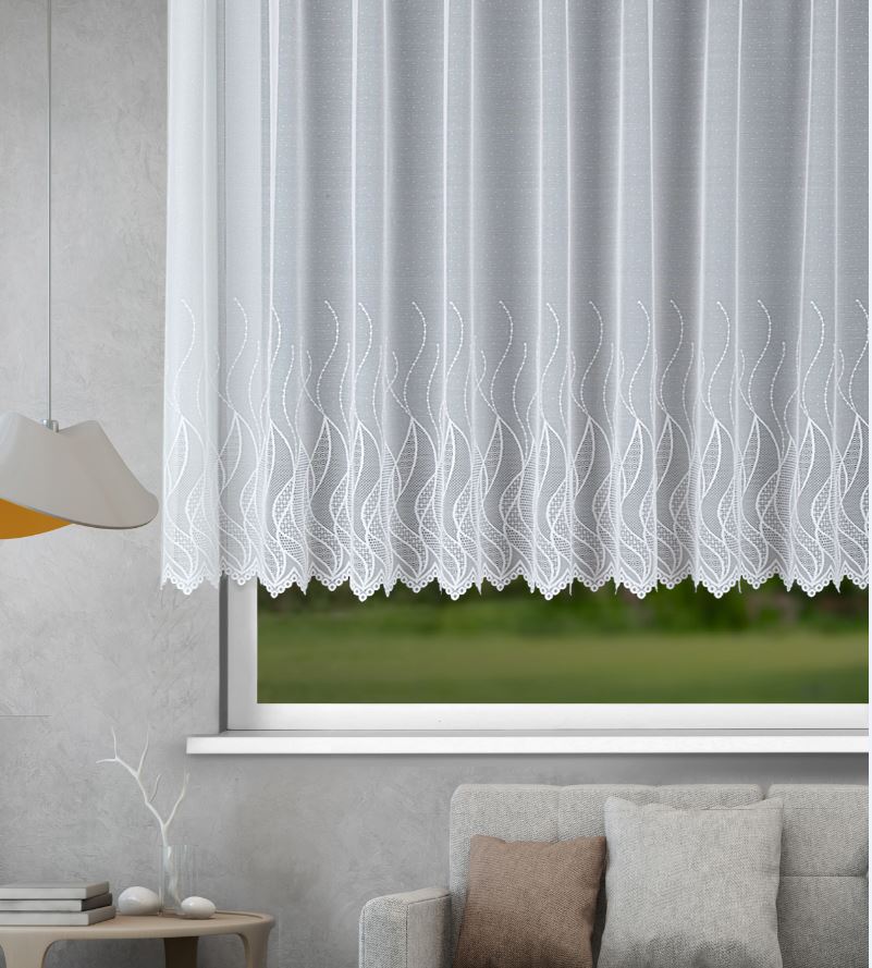 Fertigstore Ida weiß von Albani mit Gardinenband - einfachen Aufhängung - elegante Gardine für Wohnzimmer