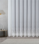 Fertigstore Ida weiß von Albani mit Gardinenband zur einfachen Montage -moderne Gardine für Wohnzimmer