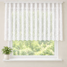 Fensterstore Jacquard weiß mit Faltenband von Albani