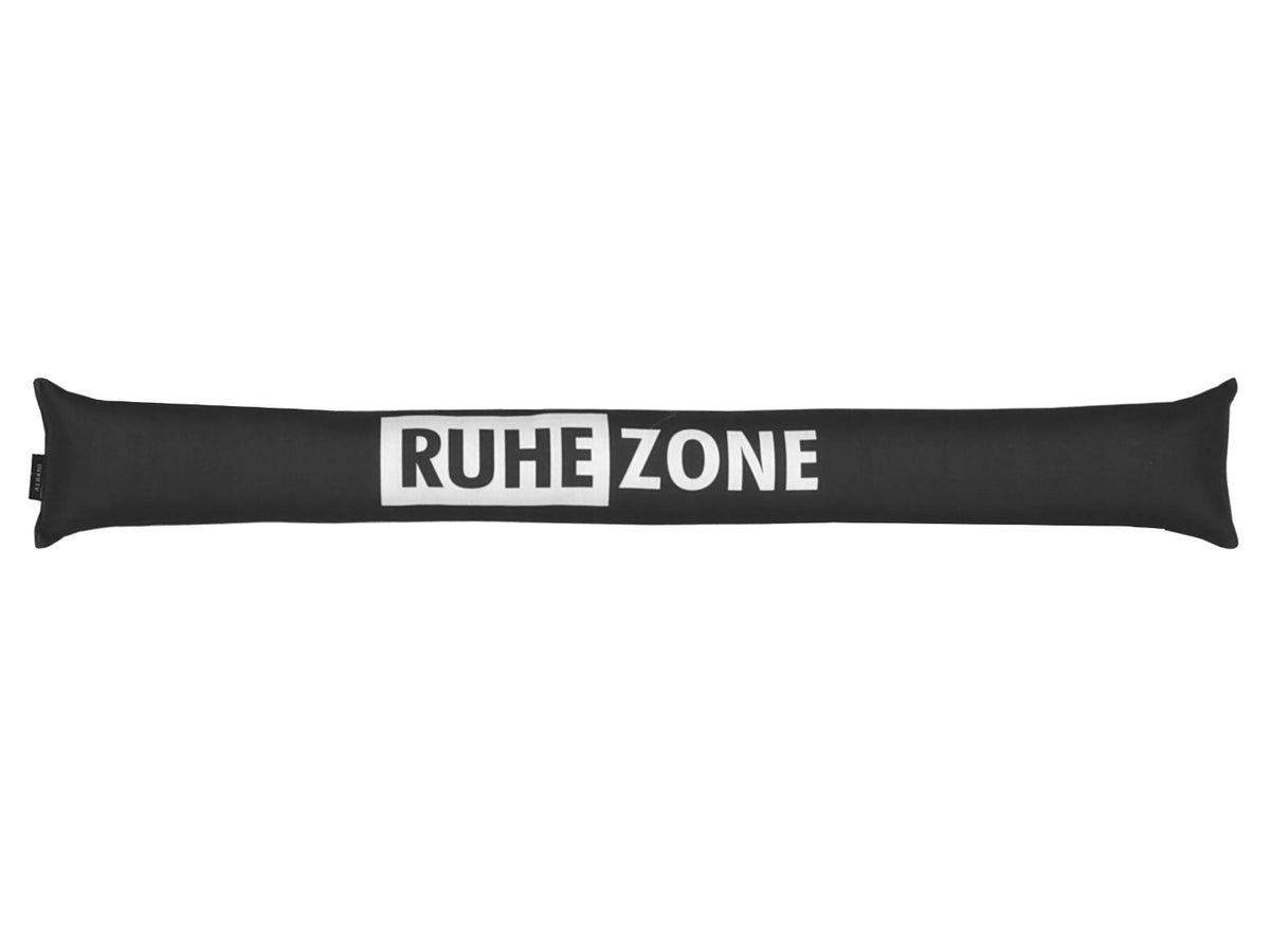 Zugluftstopper schwarz 10x90 cm von Albani mit Aufdruck "Ruhezone" 