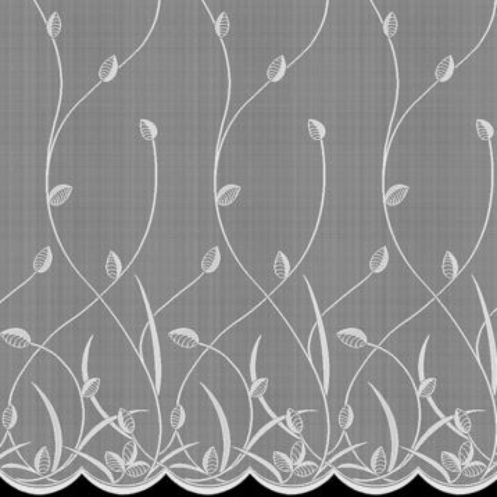 Fensterstore Jacquard weiß von Albani - moderne Gardine mit Faltenband