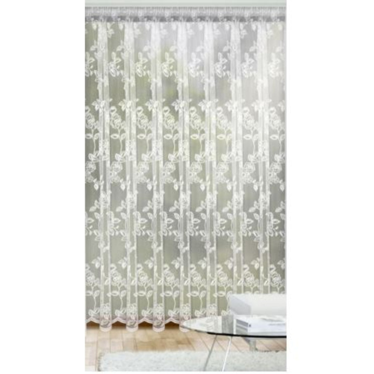 Jacquard Fertigstore Blume weiß von Albani