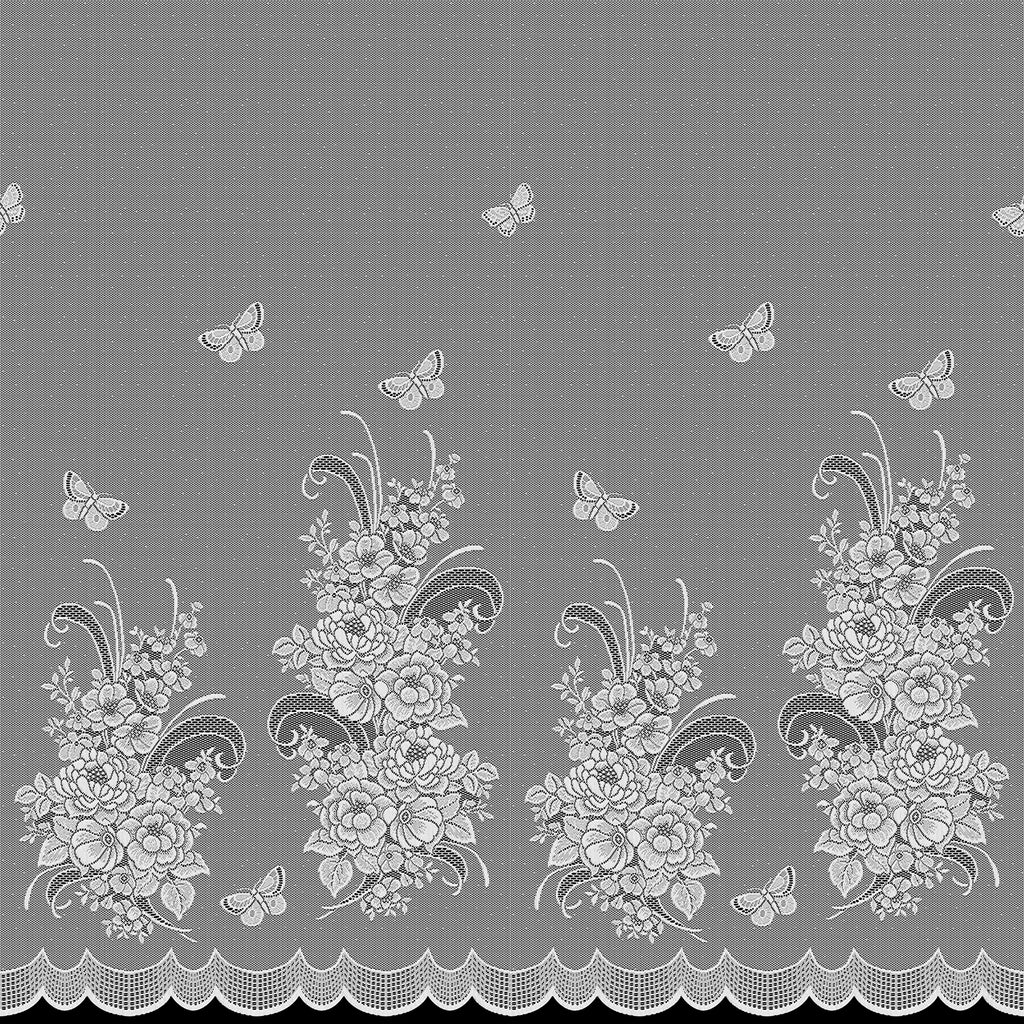 Fertigstore Schmetterling weiß von Albani - Gardine mit Gardinenband - Detailbild