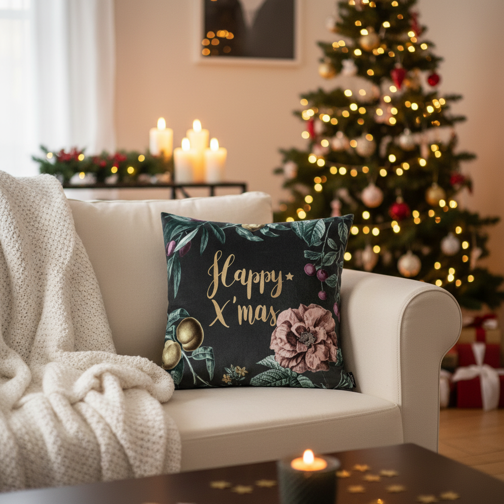 Kissenhülle Happy X-mas von Albani