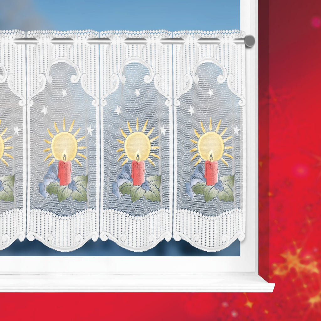 Scheibengardine Kerze von Albani -   Weihnachtsgardine mit Stangendurchzug