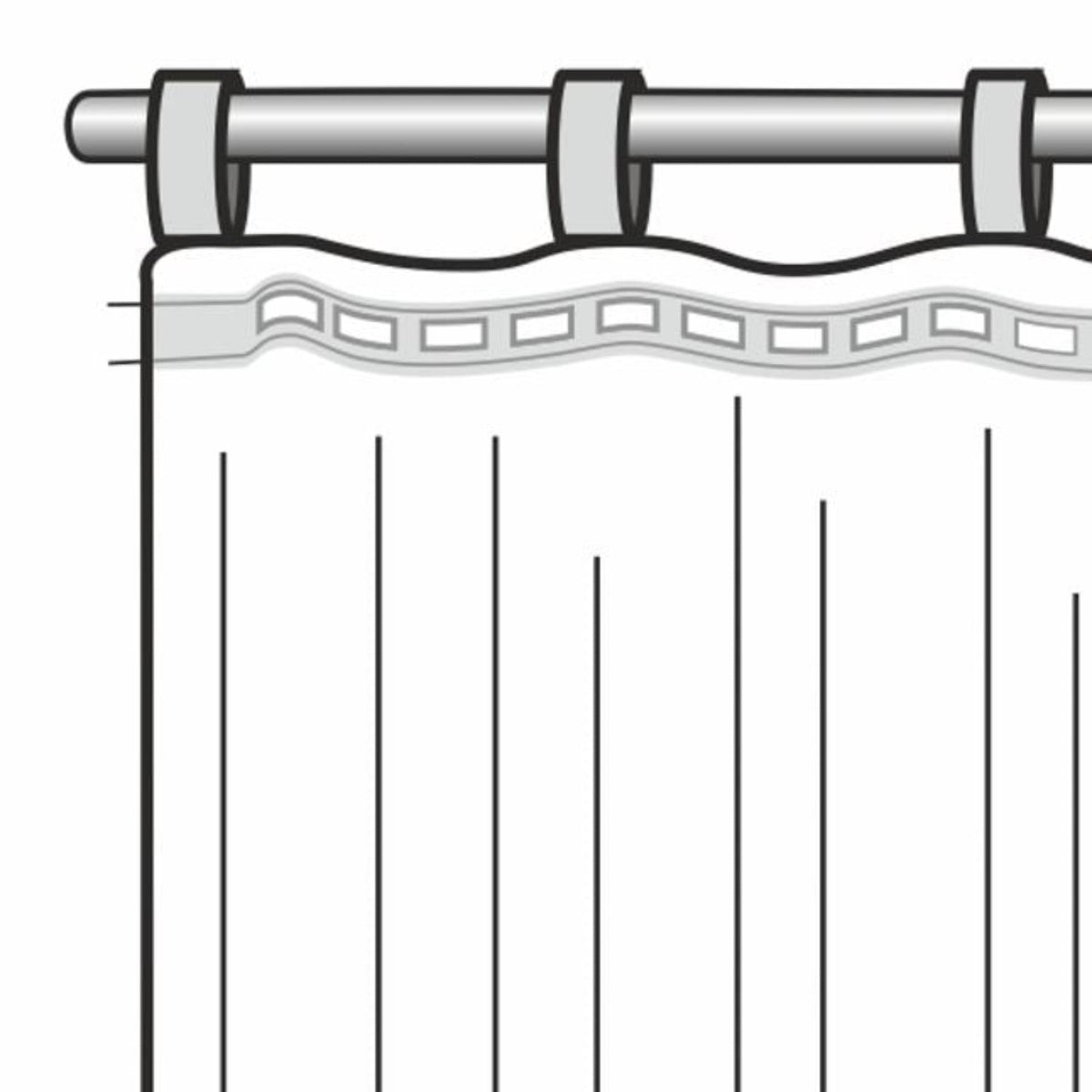 Aufhängeanleitung Schlaufenschal Rondo silber von Albani - Vorhang mit Schlaufen  und Gardinenband