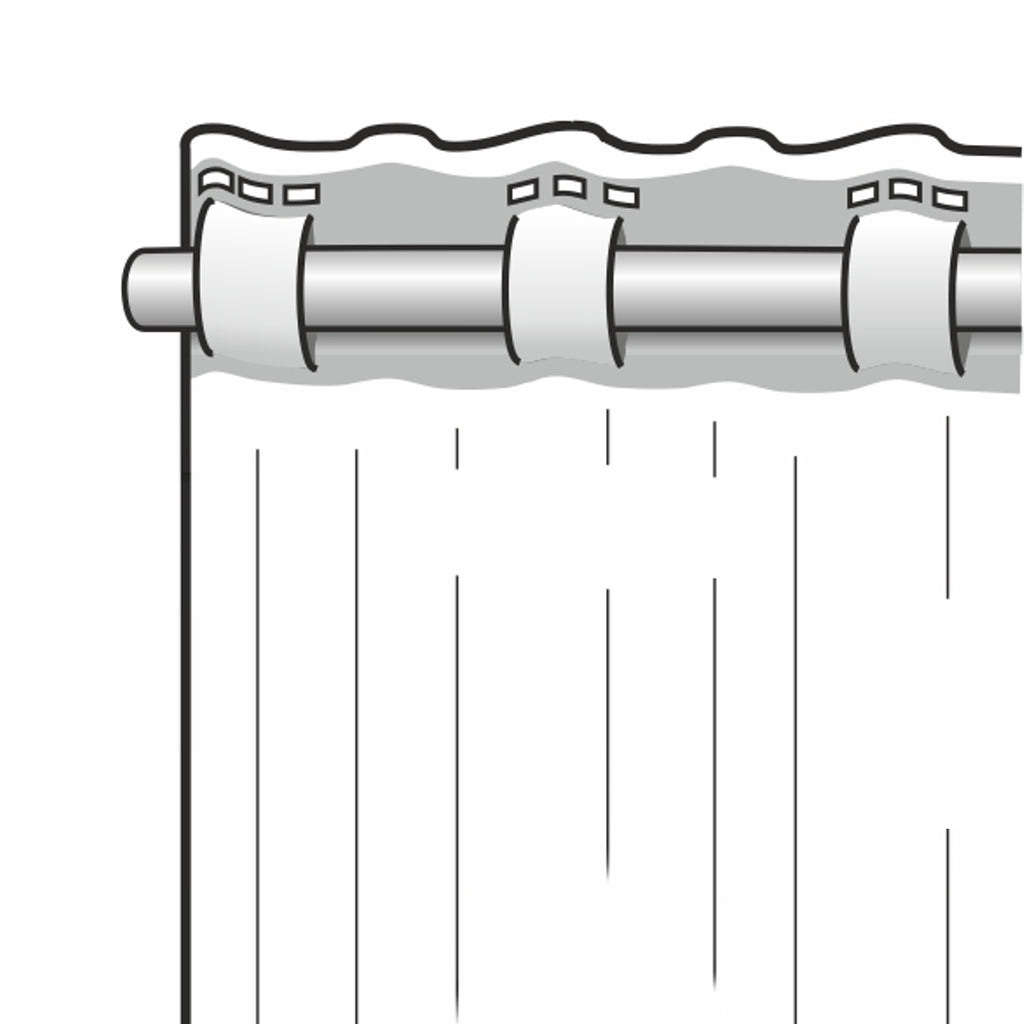 Aufhängeanleitung für verdeckte Schlaufen Vorhang Kira
