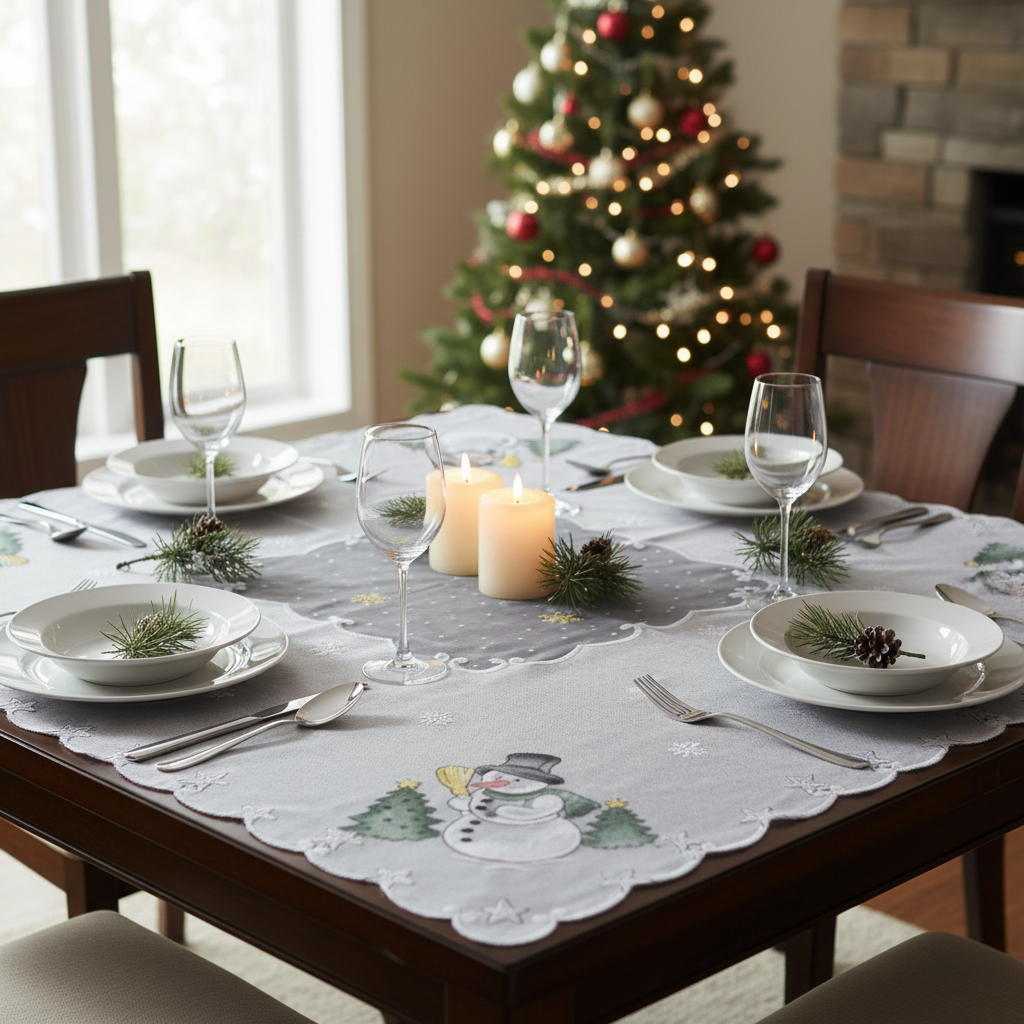 Jacquard Tischdecke Schneemann von Albani