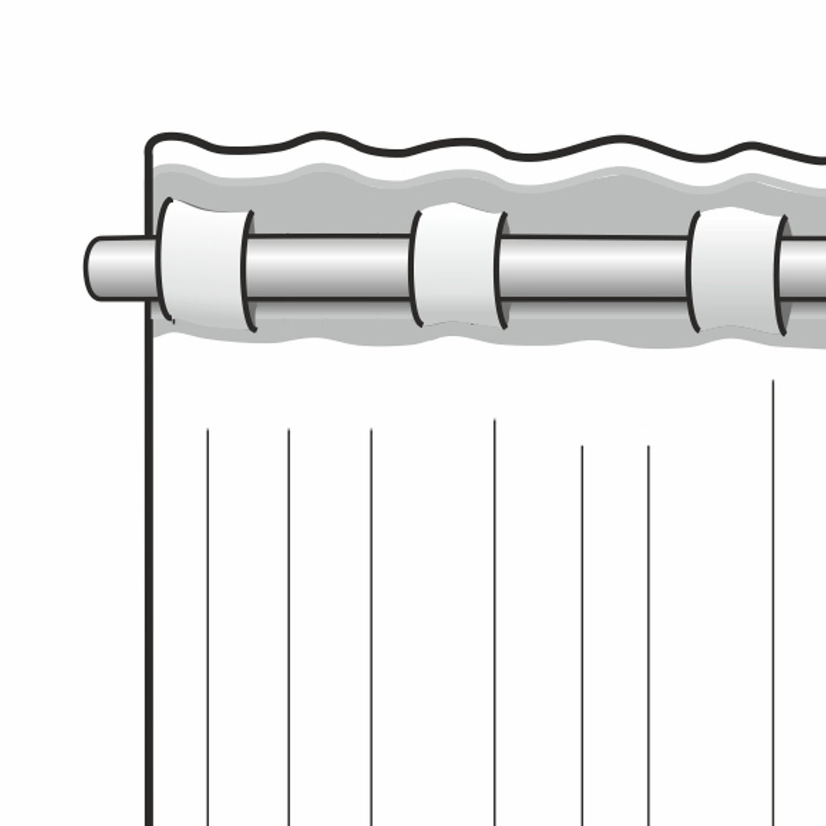 Aufhängeanleitung Fertigschal "Traktor" bunt von Albani - Kinderzimmervorhang mit verdeckten Schlaufen und Gardinenband